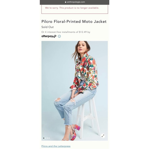 NEW Anthropologie Pilcro Floral Printed Moto Jacket Small - Picture 14 of 16